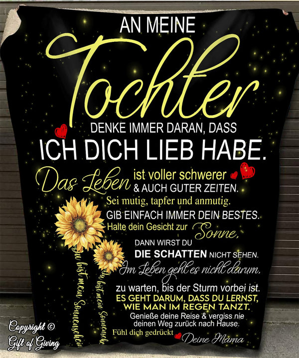 "An meine Tochter" Decke - Sonnenblume 2